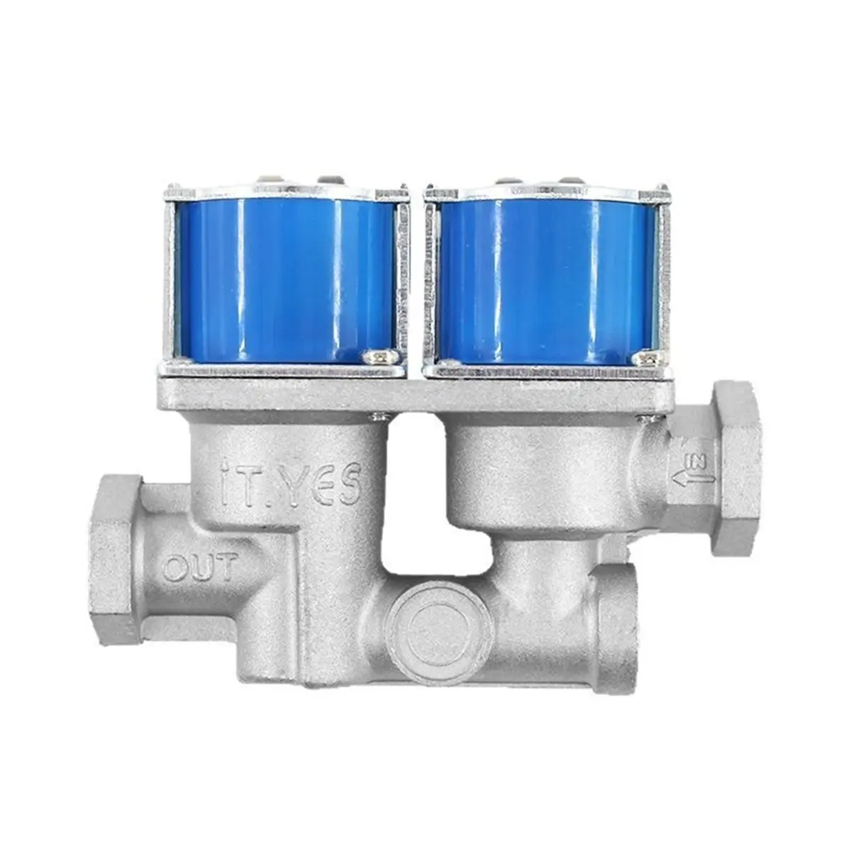 Fits for Universal Solenoid Valve Double Solenoid Valve 24V for Gas Oven with Internal Thread Adapters Repair Parts