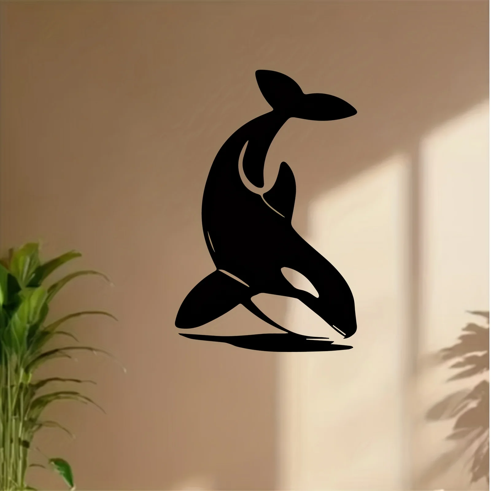 Orca Killer Whale Metal Wall Art, Orca Silhouette Mural, Ideal Gift for New Year, Christmas and Marine Life Enthusiasts