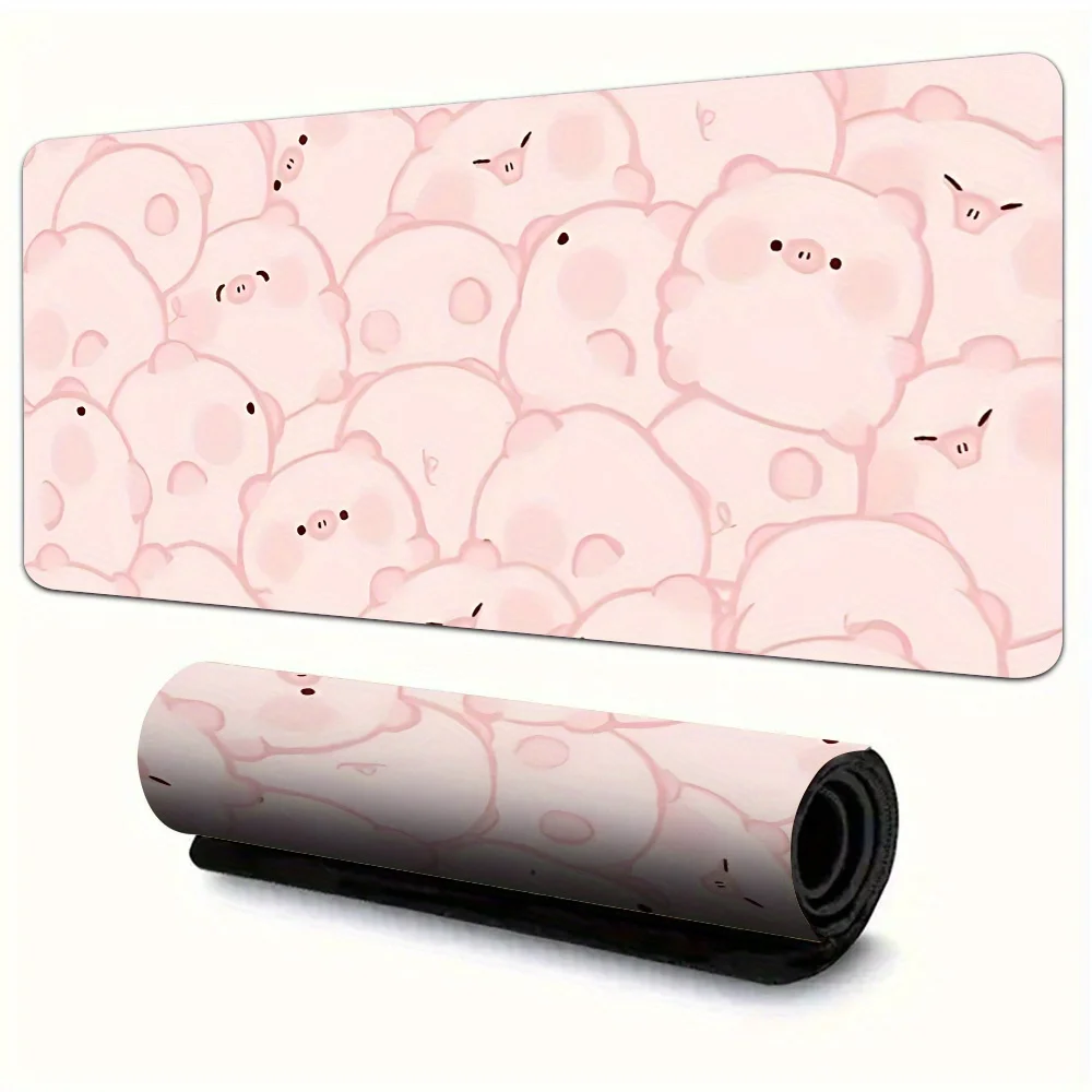 

Cute pink cartoon pig game mousepad anti-slip rubber washable computer desktop decoration, suitable for both office and home use