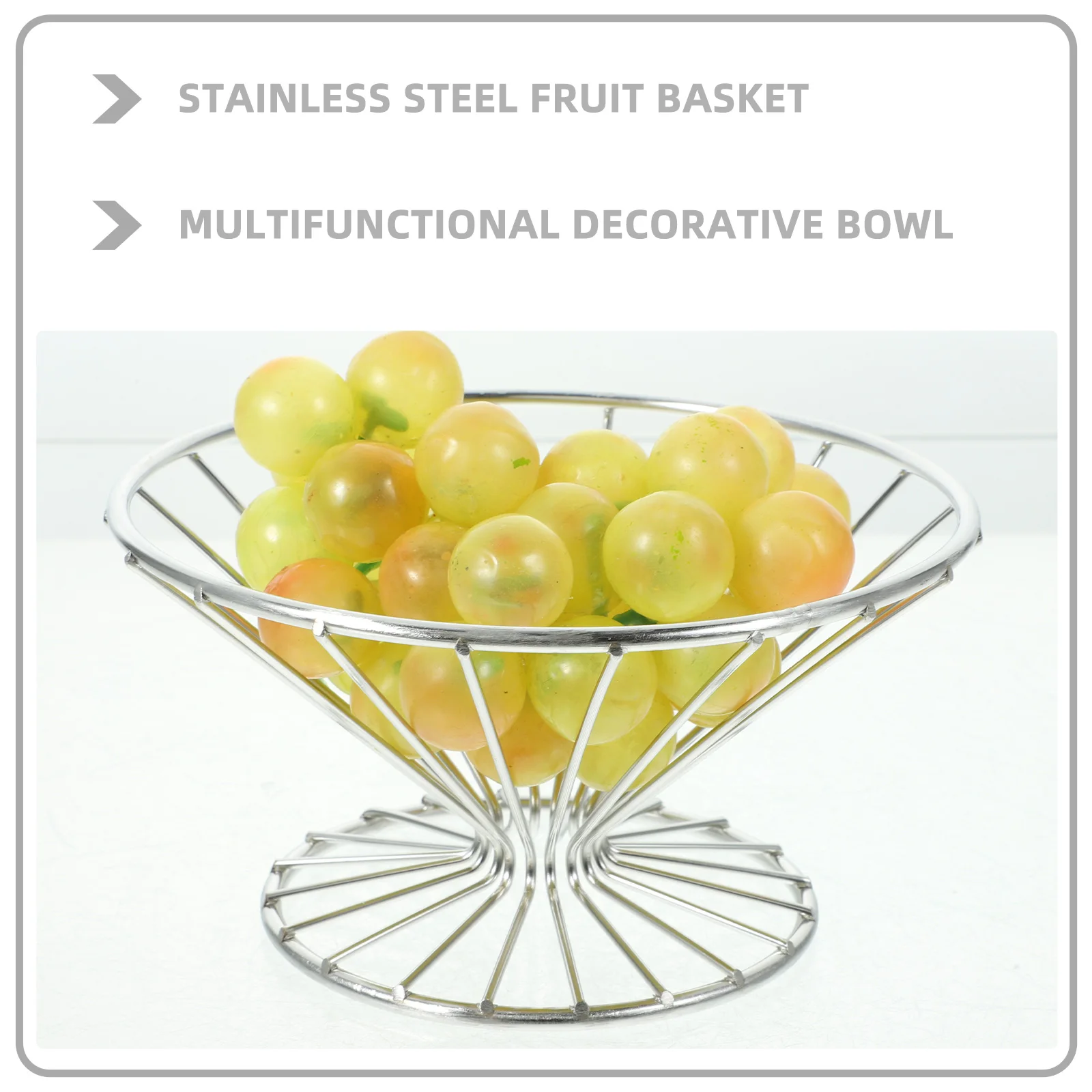 

Iron Wire Basket Silver Mesh Grid Kitchen Decorative Bowl Holder Storage Baskets Fruit Kitchen Wire Baskets Bar