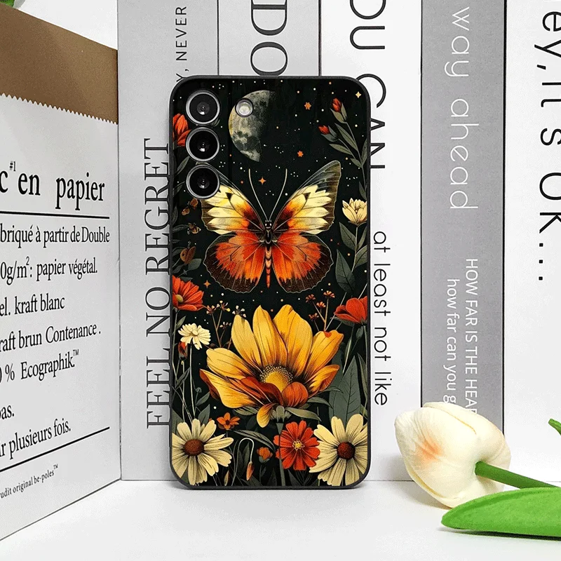 الجمالية القمر فراشة زهرة جراب هاتف لجوجل بكسل 9A 8A 7A 6 A 7 PRO 8 9 Pro XL 5G للصدمات لينة غطاء متجمد قذيفة