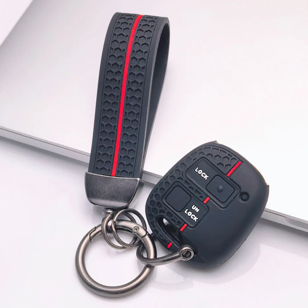 Keychain Silicone Car Key Case Cover For Toyota FJ Cruiser Land 2008-2014 Yaris Echo For Lexus ES GS LS IS RX SC LX RX400h