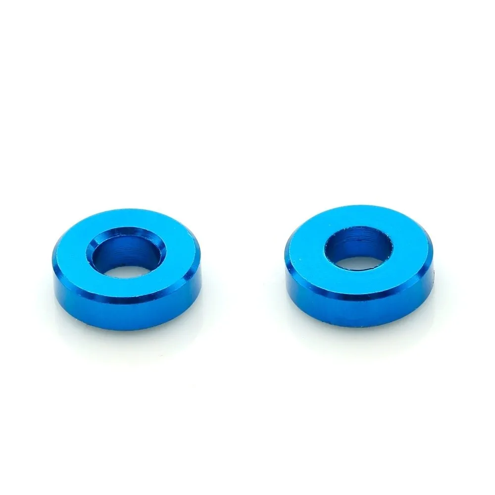 6pcs New Aluminum Alloy Steering Knuckle 1/10 Scale RC Car Accessories Flange Sleeve Blue Bushing Gasket for Tamiya TT02