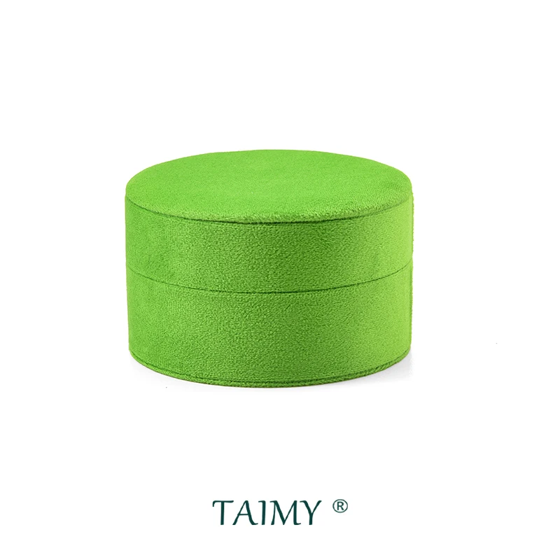 التجزئة رائعة جولة صندوق تخزين المجوهرات حلقة القرط تخزين المخملية صندوق مجوهرات المنظم مجوهرات هدية القضية