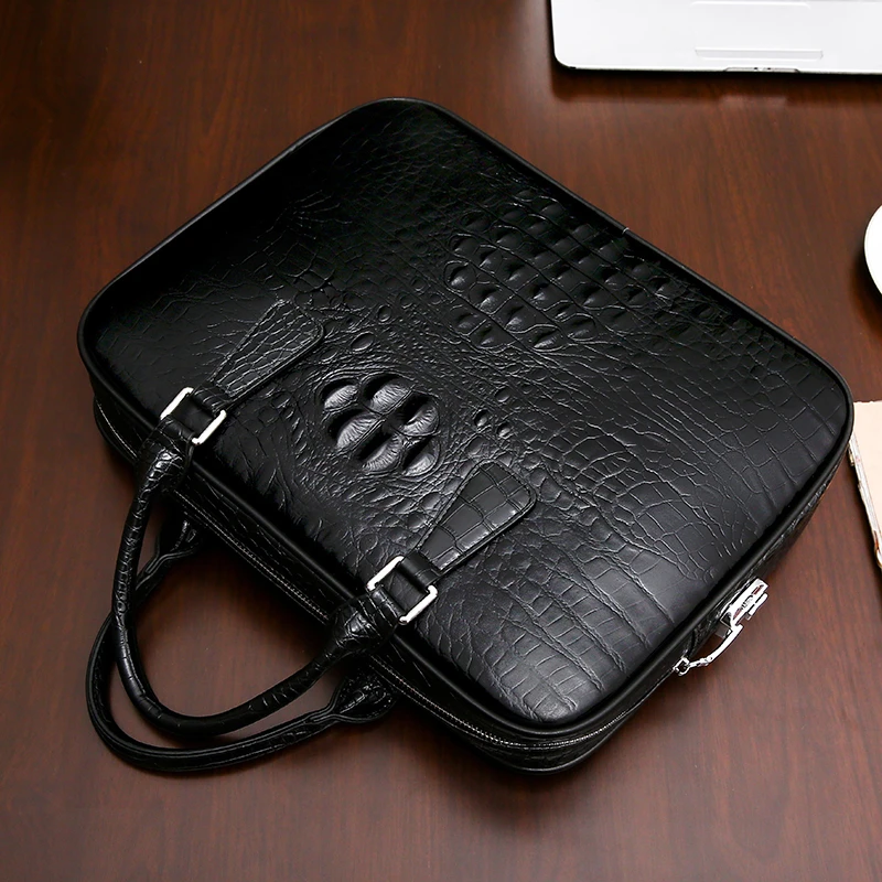 New Crocodile Pattern Soft Leather Men's Handbag Single oulder Busin Document Bag Cuter Bag Crossbody Bag for Youth сумка