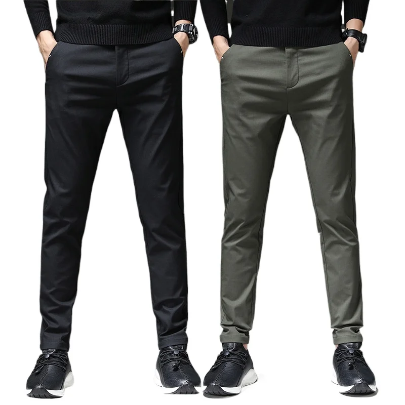 

Эластичные брюки, модные брендовые повседневные прямые брюки, летние тонкие брюки-шаровары, трендовые весенне-осенние мужские джентльмены для взрослых
