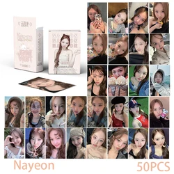 50pcs/set KPOP TWICE LIM NAYEON NEW ALBUM LASER LOMO CARD GLITTER HD PHOTO CARD FAN COLLECTION GIFT NAYEON MOMO MINA POSTCARD