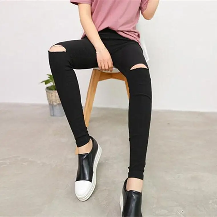 Spring Summer Thin Student Small Foot Pants Black Hole Pen Bottoming Pants Women's Pencil Pants Korean Version New Arrival