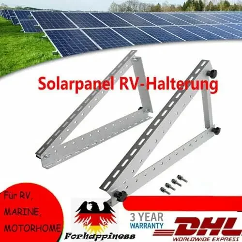 Adjustable Aluminum Solar Panel Zipper Bracket for RVs& Boats, Compatible W/ Kyocera KC85 & KC130, Easy to Install