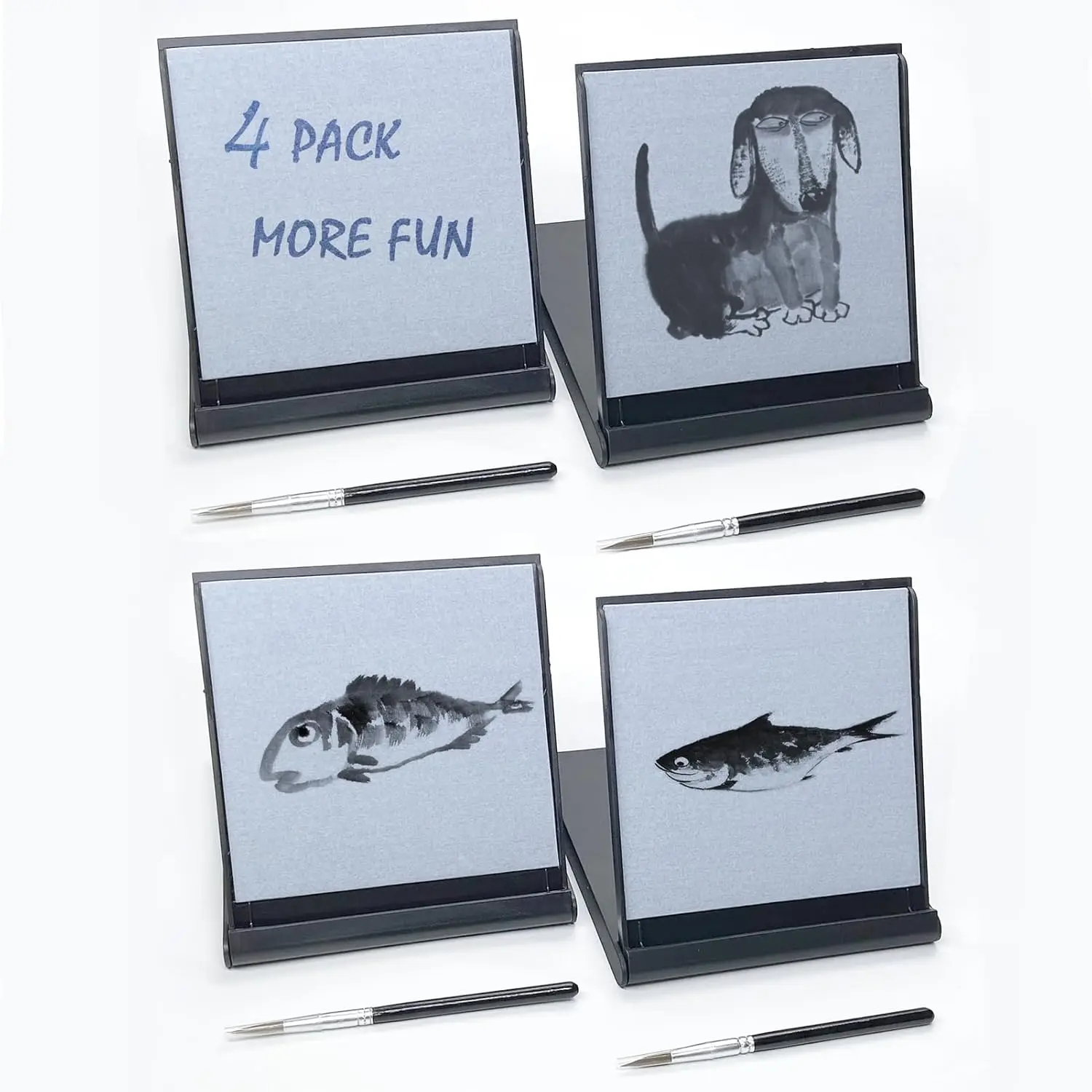 

Набор из 4 мини-досок для рисования водой «Дзен Будда» для медитации и релаксации, портативные волшебные акварельные доски с кистью