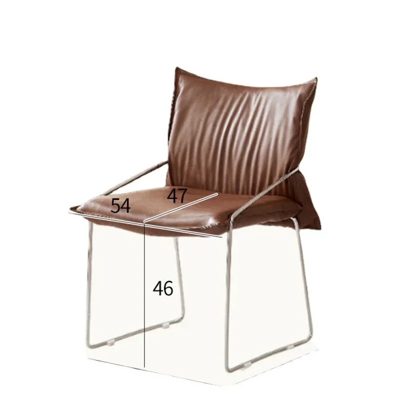 Italian Minimalist Dining Stool Light Luxury Back Chair for Bedroom Comfortable Office Chair for Casual Sitting & Lounge Areas image 5