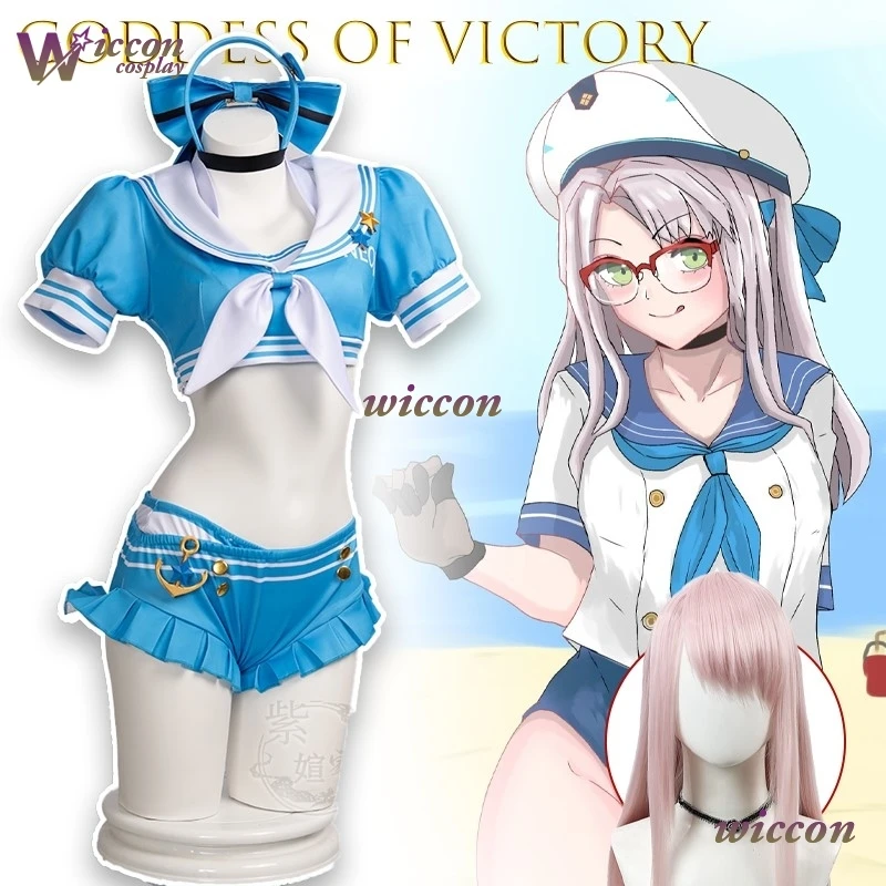 Neon Summer Limited Swimsuit Cosplay Goddess of Victory Costume JK School Uniform Sailor Suit Women Outfit Anime Halloween‌‌‌