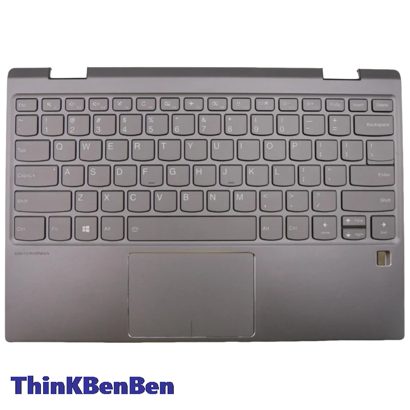 Funda superior para teclado gris hierro inglés de EE. UU., cubierta con reposamanos para Lenovo Ideapad Yoga 720 12 12IKB 5CB0Q12240