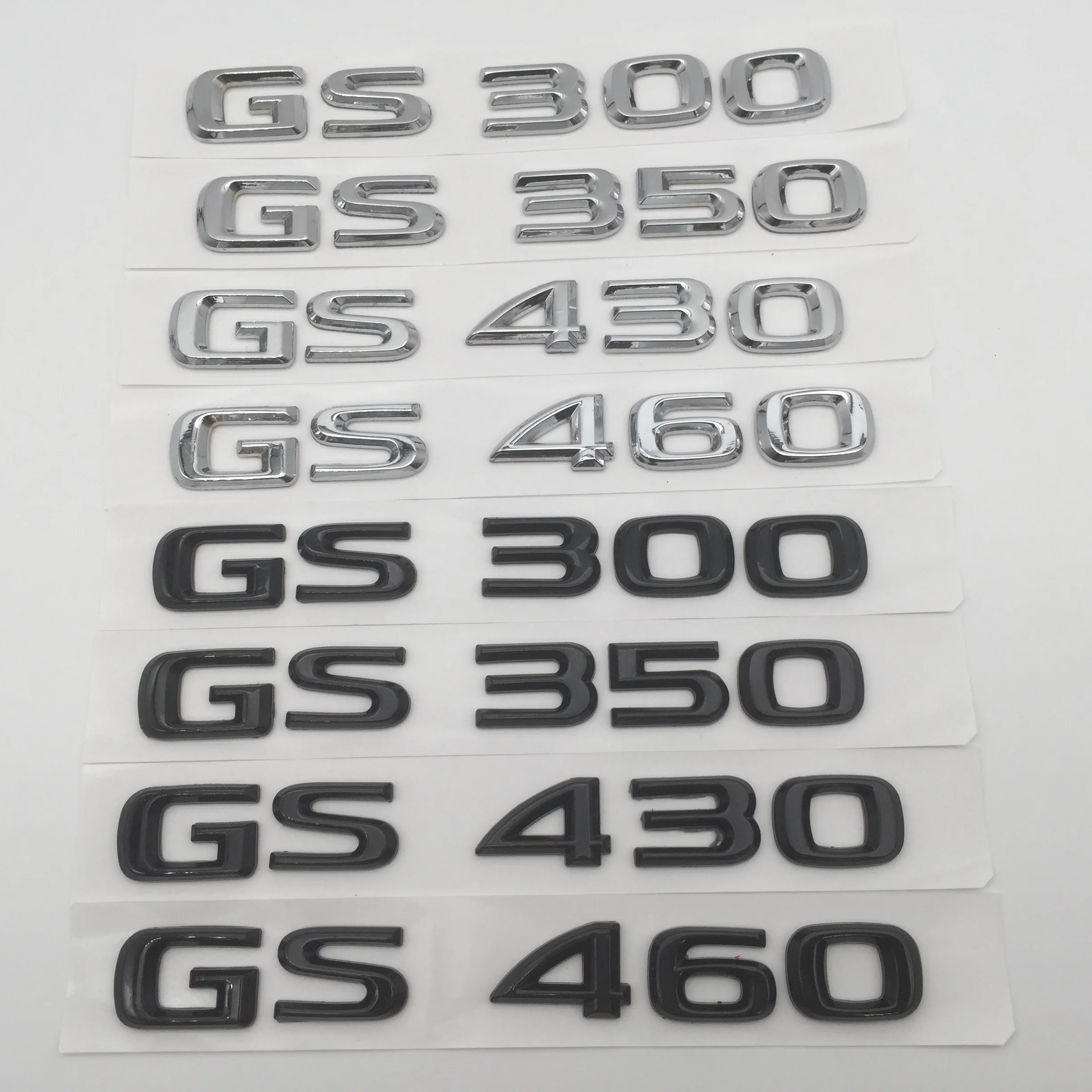 

1pcs 3D metal GS300 GS350 GS430 GS460 car Letter Rear tail trunk Decals Emblem badge sticker Decal