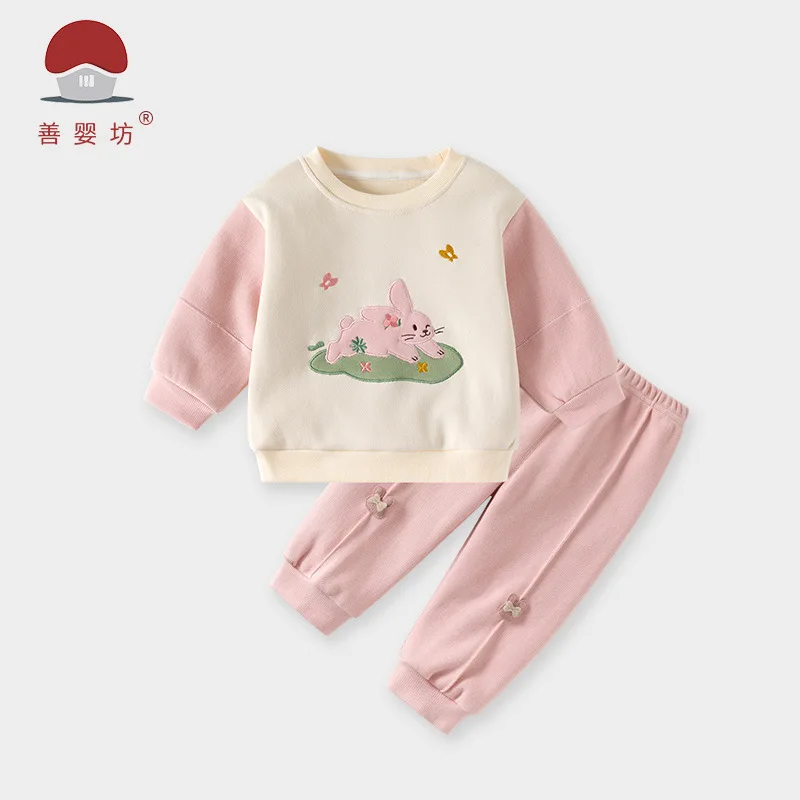 New spring and autumn collection of girls' outfitsaBaby clothes, cute princess style, fashionable outerwear, children's sweatshi