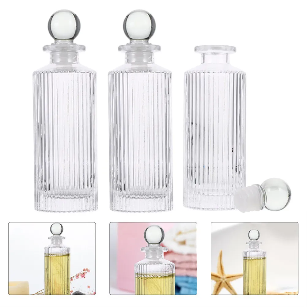 

3Pcs Glass Aromatherapy Bottles Exquisite Wide Mouth Design for Essential Oil Reed Diffuser Home Decor Bedroom Bathroom Hotel
