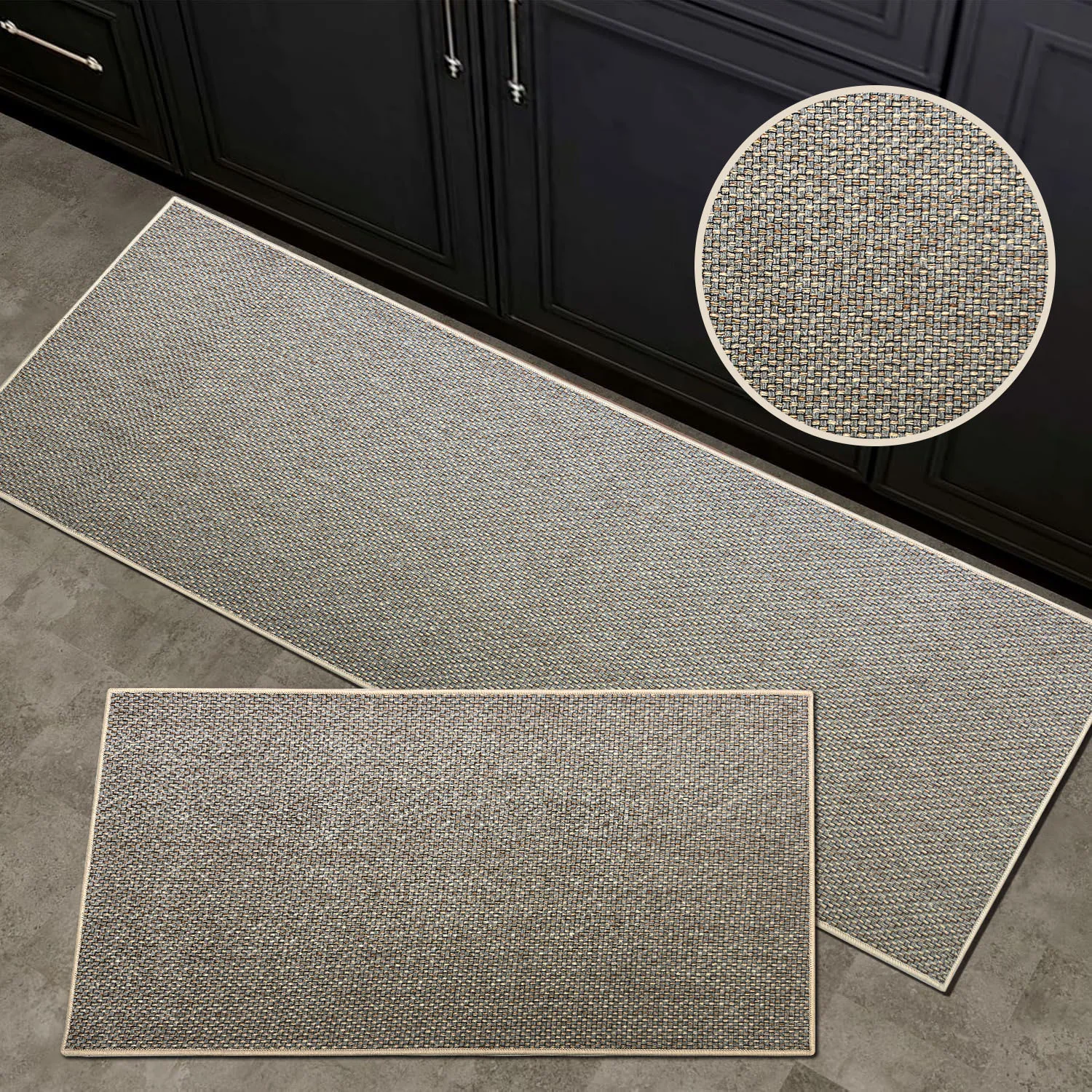5PCS Wood Stair Mats Step Carpet Anti-Slip Strips Adhesive-Free Floor Mats for Home Use Chenille Rubber Mat