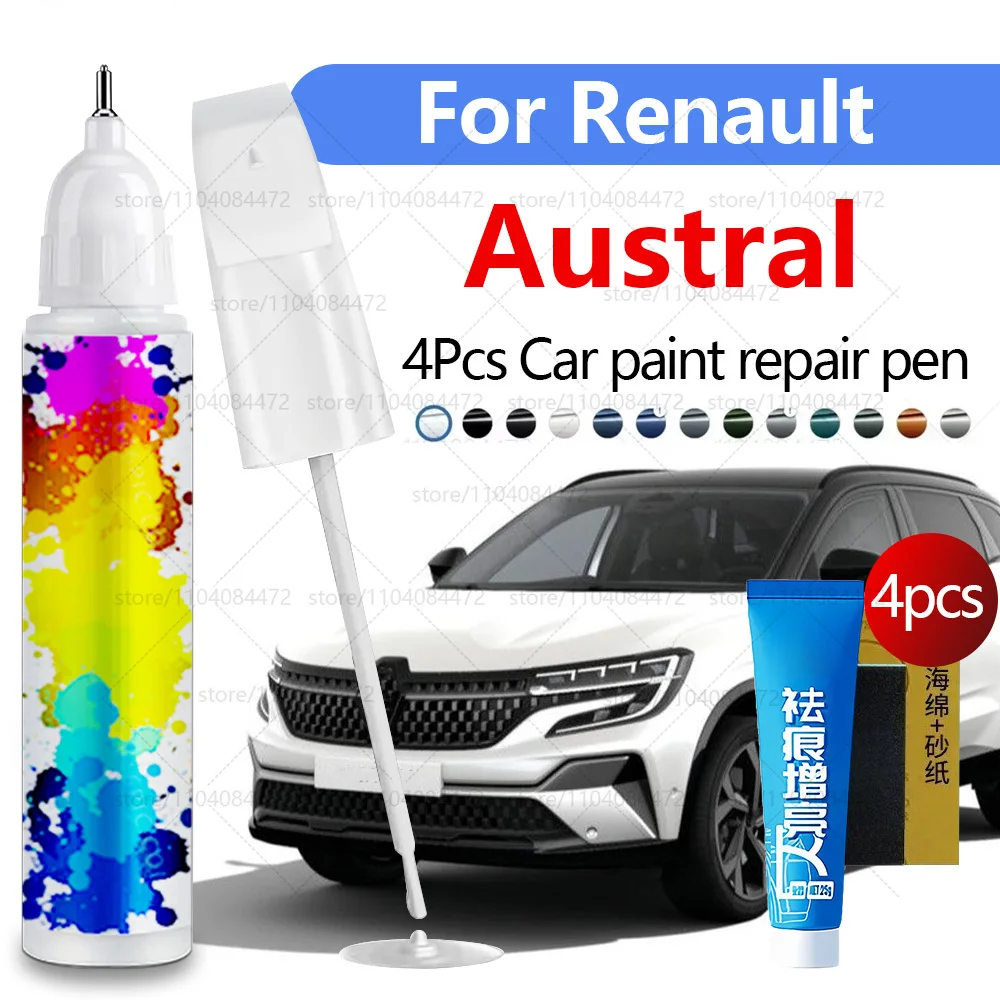 

Ручка для ремонта автомобильной краски для Renault Austral 2022-2025 гг., аксессуары для ремонта царапин, 4 шт., черный GNE, белый, 168 синий, красный, NNP, серый
