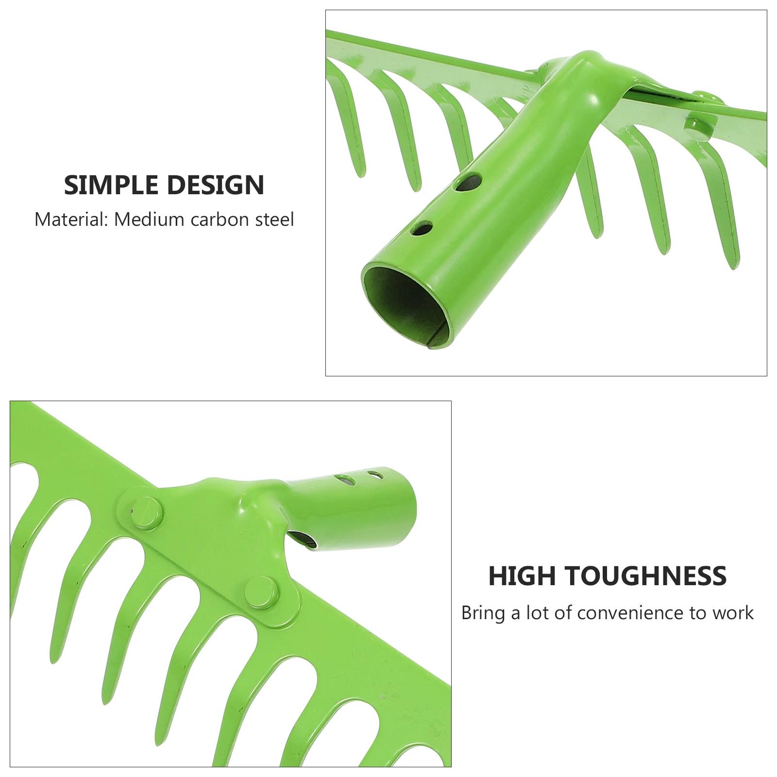 

Garden Rake H Cultivator Weeding Tool Carbon Steel Soil Loosening Multi Function Durable Shovel Spade Garden Tool