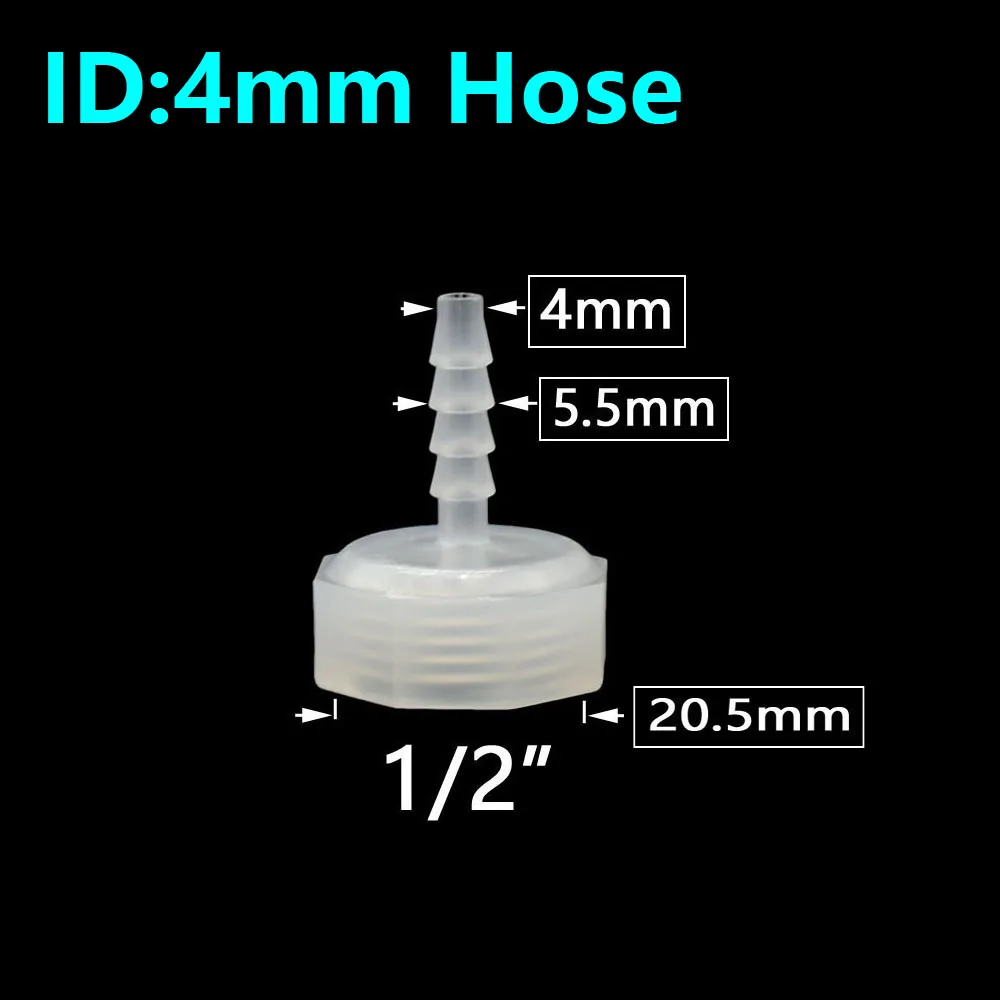 Accesorios de lengüeta de manguera con junta de conector de tubo de agua de rosca hembra de 1/2 y 3/4 pulgadas, 4/6/8/10/12/14/16/20/25mm