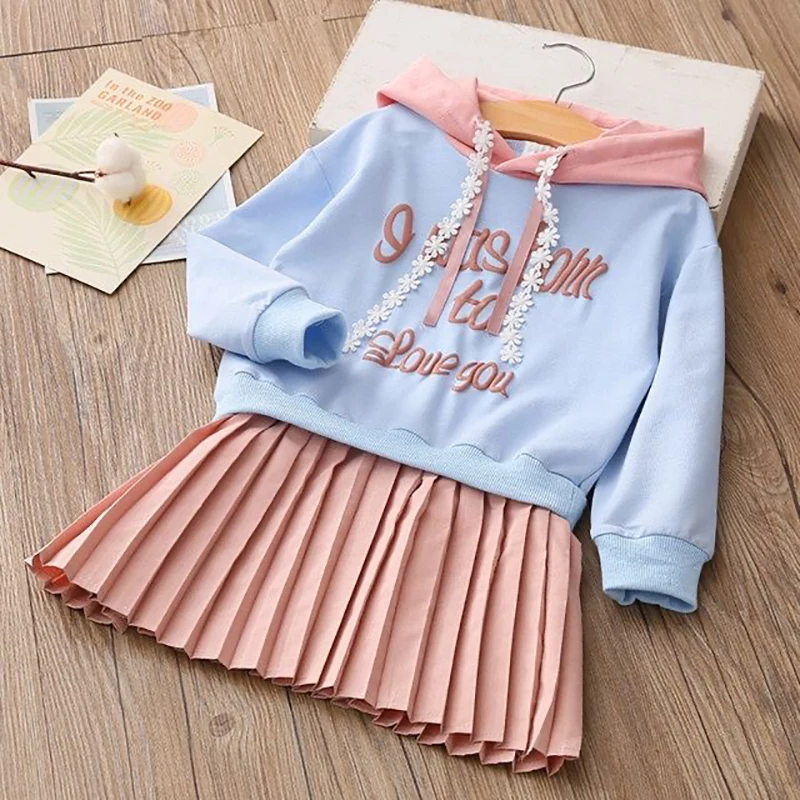 90-140 Long Sleeve Dress Girls Tutu Brand Dress For Girl Children Cartoon Clothes Girls Frocks Kids Cotton Princess Tutu Dress