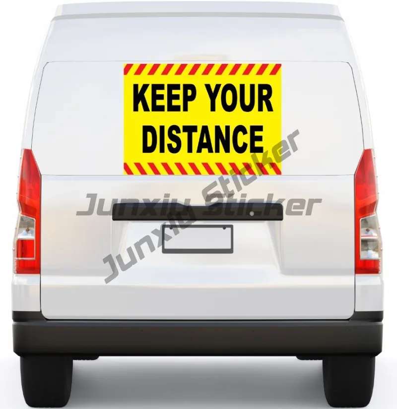 Please Keep Distance Car Sticker Sunscreen Warning Decal Caravan Motorhome Decor Truck Accessories Vinyl Motorcycle Stickers