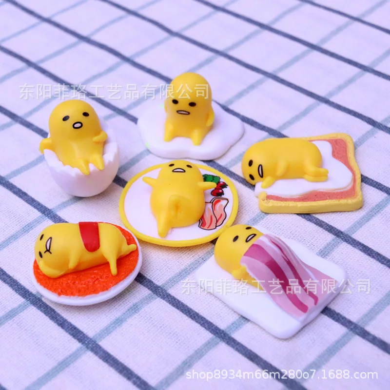 Anime giapponese Gudetama Tuorlo Re Uova Pigri Figure in Miniatura Gashapon Modello di Bambola Collezione di Giocattoli Decorazione Ornamenti Regali per Bambini