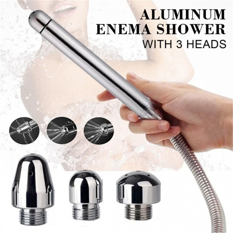 Hygienic Shower For Bathroom Enema Water Nozzle With 3 Style Head Anal Ingredients Douche Vaginal Clean Kit Cleaner Tool