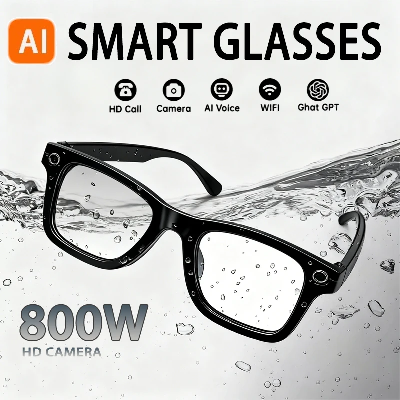 

AI Smart Glasses with 8MP Video Recording Over 100 Languages Translation Capability Bluetooth Calling Sunglasses for Men and Wom
