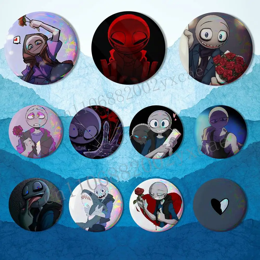 Peter YB round head without hair Your Boyfriend Round Exquisite Badge Brooches Creative Pins For Clothes Hat Backpack