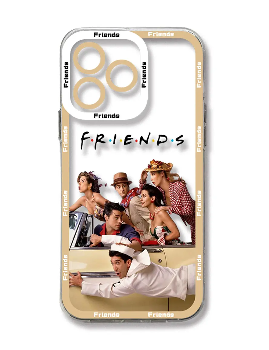 Friends TV Show custodia per telefono per iPhone 15 14 13 12 Mini 11 Pro Max X XR XS 7 8 SE 2020 Plus Cover trasparente in Silicone morbido