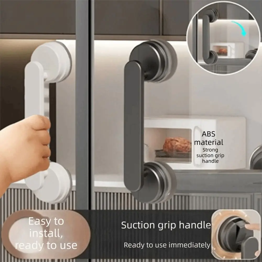 Modern Waterproof Suction Cup Door Handle Reusable Anti-slip Glass Door Handle Removable Wardrobe Door Handle Bathroom Hardware