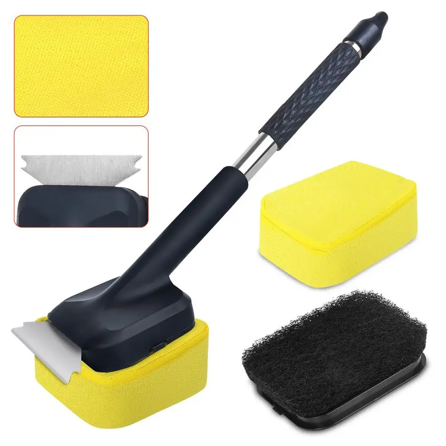 

Щетка без ворса с 2 сменными насадками, пароактивированный скребок для чугунных и нержавеющих решеток, безопасная, не царапающая поверхность