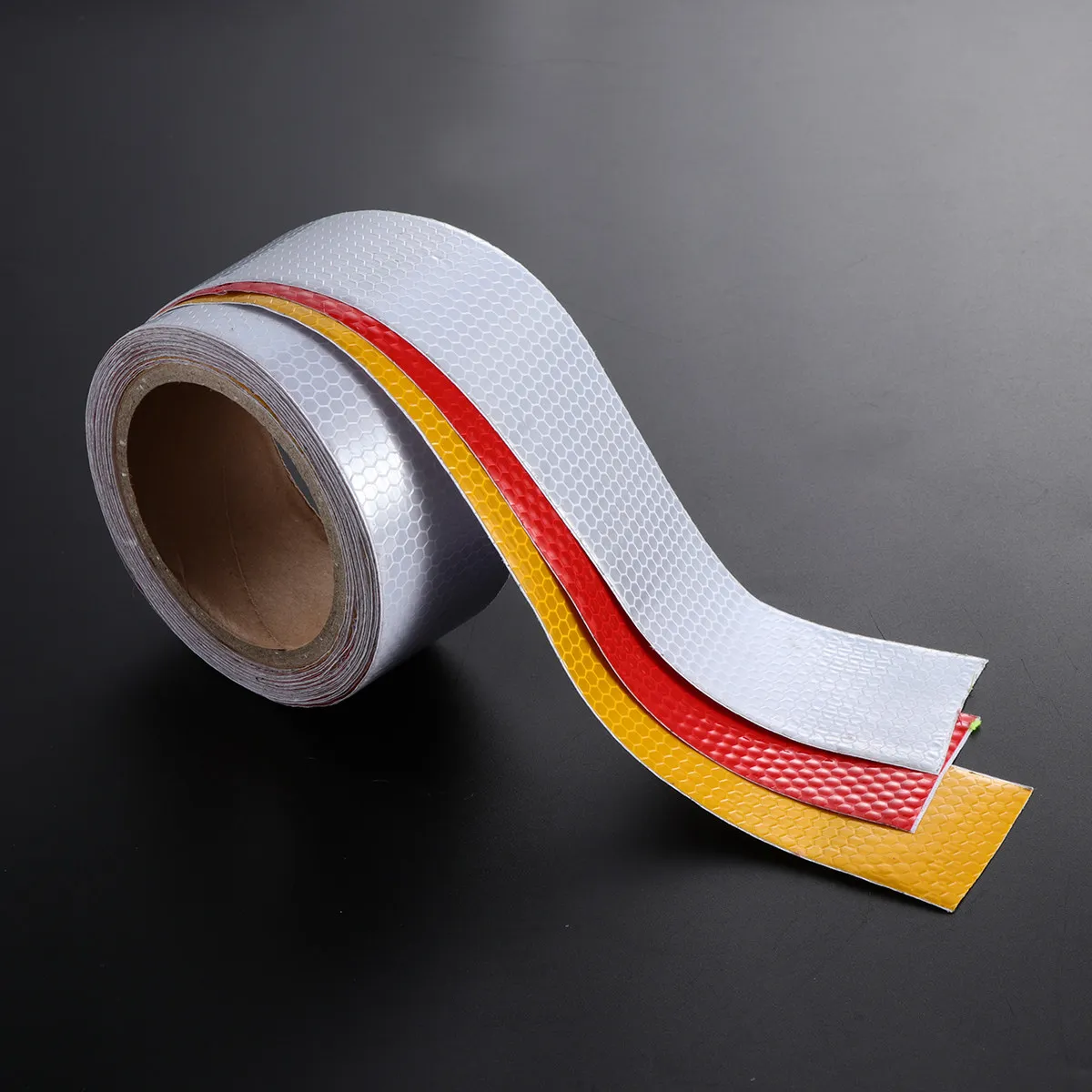 

3 Rolls Reflective Tape Co-Extruded Micro-Crystalline Durable Safety Hazard Tape for Road Work Construction Mining Public Safety