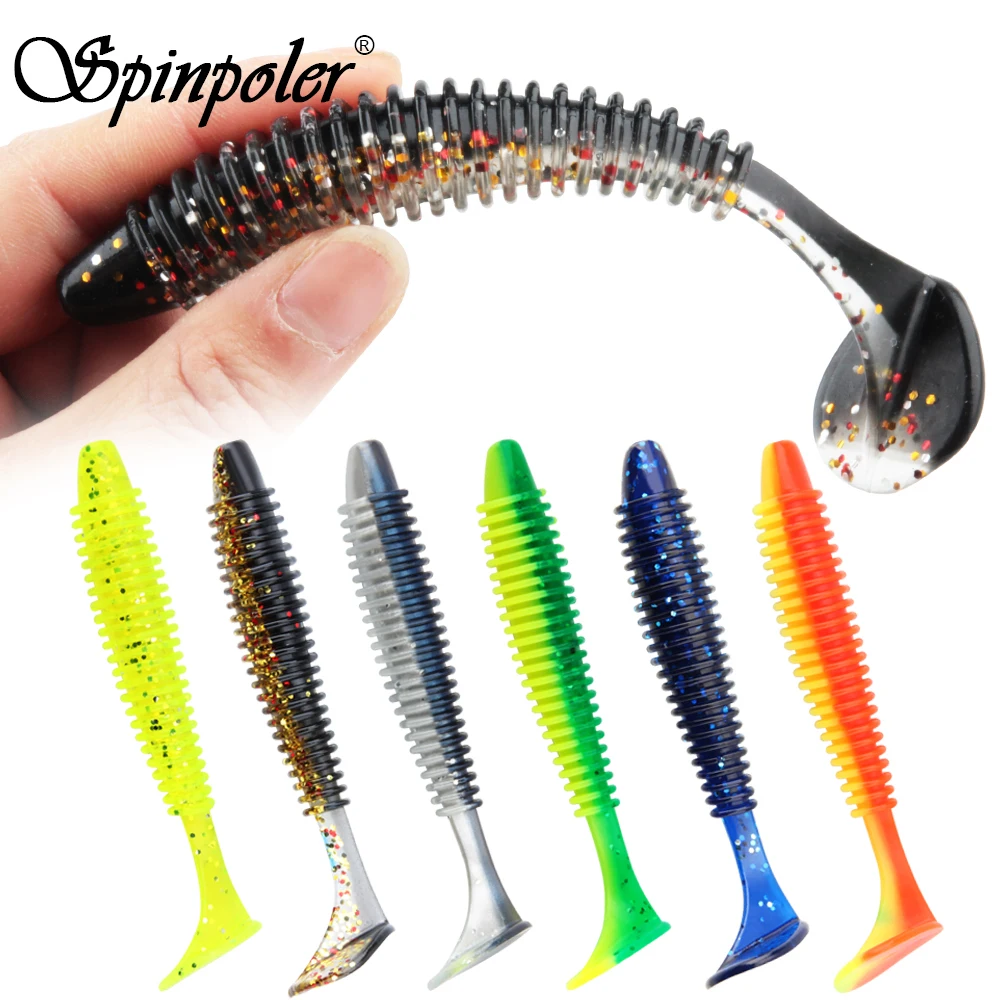 Spinpoler 12cm Soft Lure Fishing Paddle Grub Worm Shad Silicone Wobbler Sea Baits Swimbait Artificial Leurre Souple 3pcs/Pack