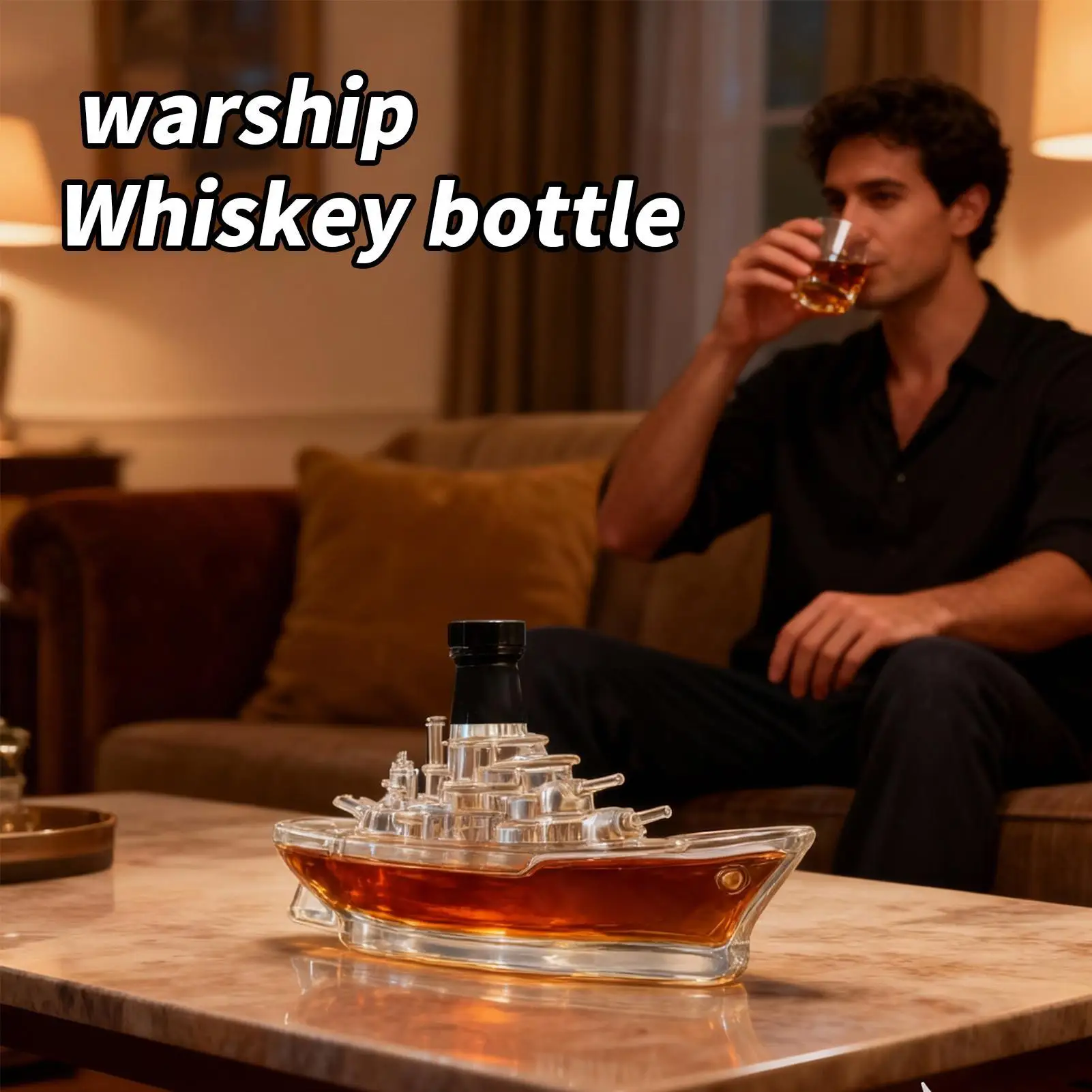 زجاجة الخمور الزجاجية برواري زجاجة النبيذ الإبداعية ثلاثية الأبعاد زجاجة النبيذ الزجاج الدورق تخزين لمحبي خزانة البار الديكور ويسكي #4