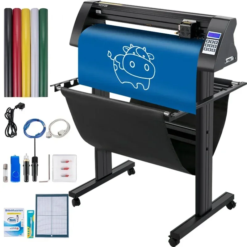 VEVOR Vinyl Cutter 870mm Vinyl Plotter LED Screen Plotter Cutter Semi-Automatical Built-in Optical Eye for Accurate Guiding