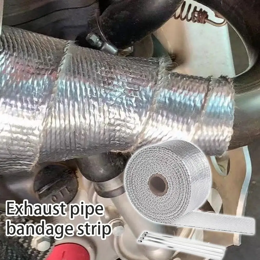 Car Motorcycle Exhaust Pipe Wrapping Tape 10M Heat Insulation Tape Exhaust Header Thermal Band Heat Resistant Sealing Strap