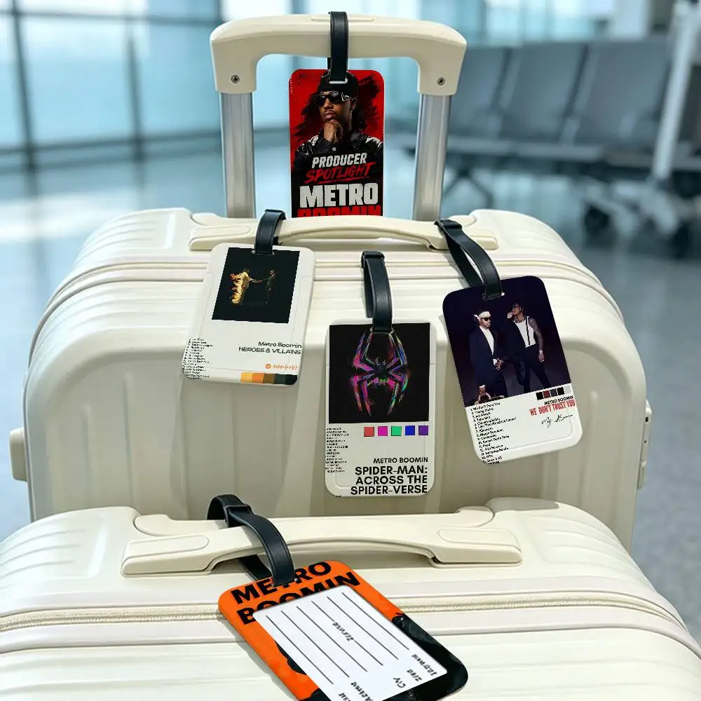 Pop Rap Singer Metro Boomin PVC Baggage Identification Tag Anti lost Information Card Holder Travel Suitcase Name Tag
