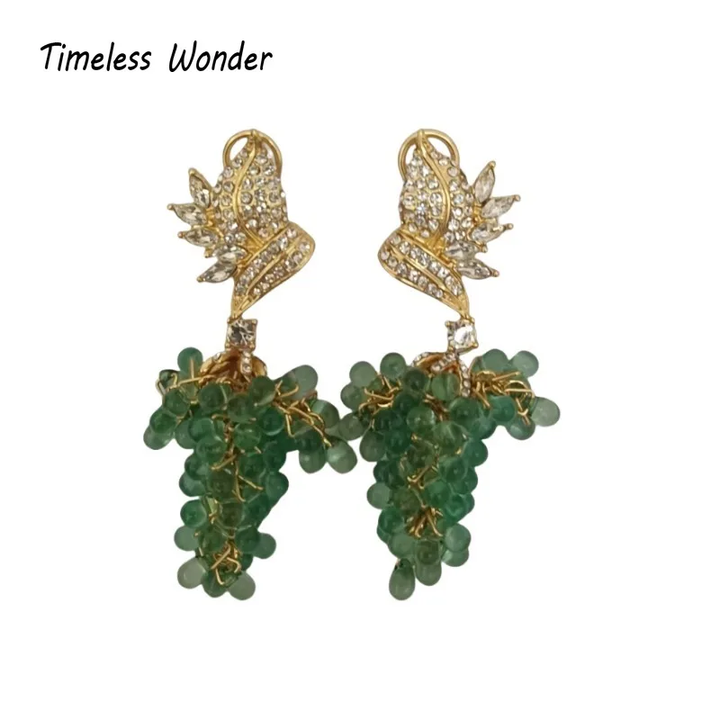 

Timeless Wonder Fancy Zircon Geo Beaded Button Earrings for Women Designer Jewelry Runway Luxury Gift Vintage Top Trendy 5136