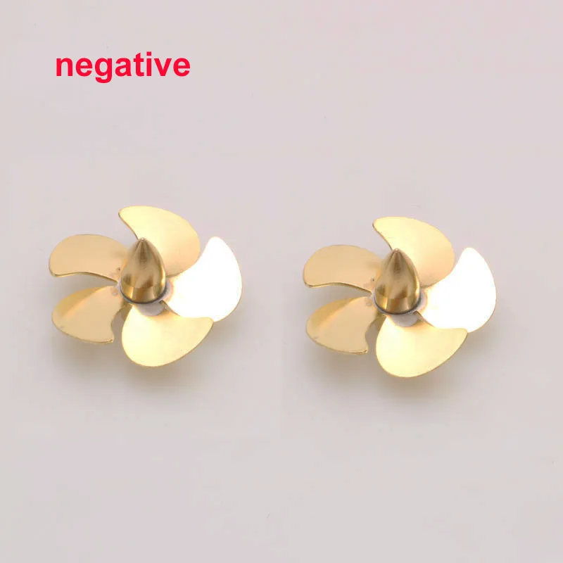 2PCS RC Simulation Boat Model Brass Propeller 5 Blades Paddle Diameter 31mm M4 Shaft Metal Paddles CW CCW Micro Props DIY Parts