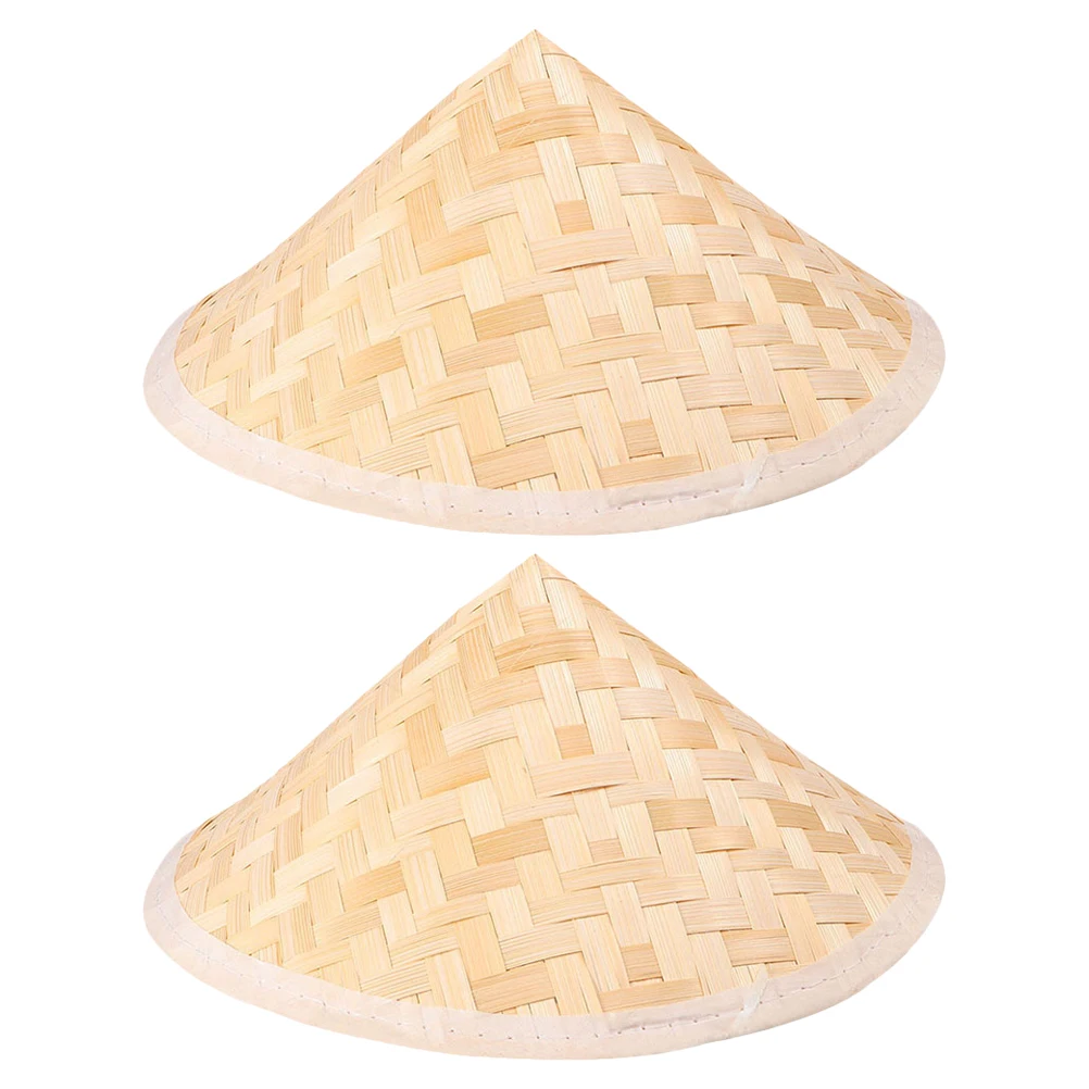 

2pcs Bamboo Hat Straw Decorative Kids Hats Lightweight Safe DIY Project Photo Prop Photo Prop Style