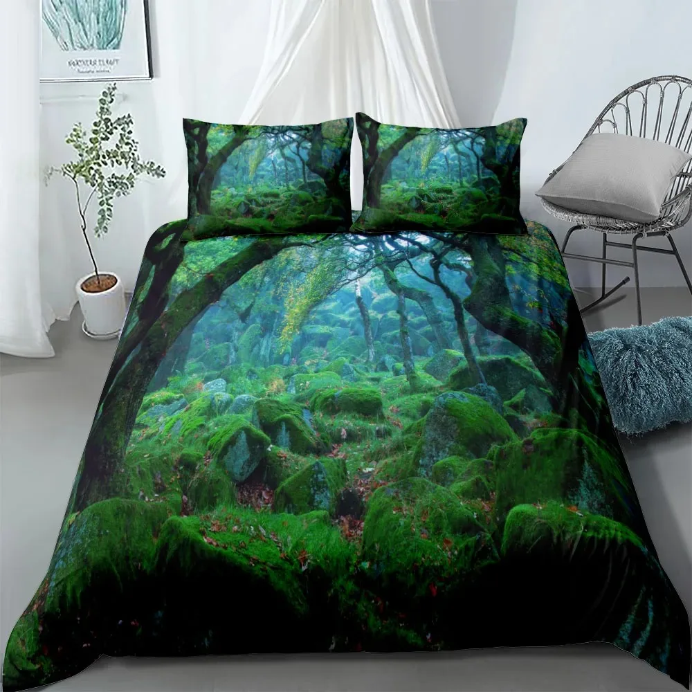 

Jungle Lagoon Set King Queen Double Full Twin Single Size Duvet Cover Pillow Case Bed Linen Set