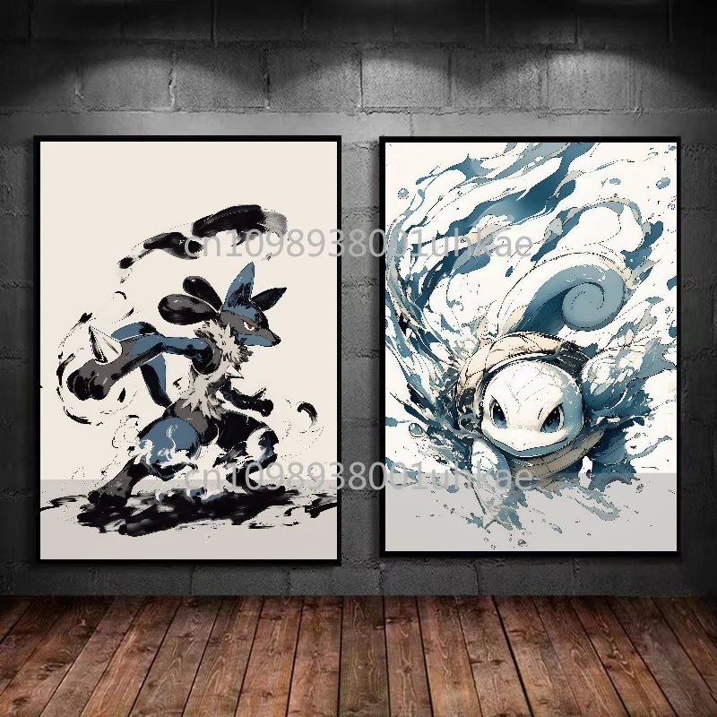 Anime Pokemon Plakat Pokémon Kolor Estetyka Pikachu Flaming Smok Dom Sypialnia Dekoracja Ścienna Obraz na Płótnie Prezent
