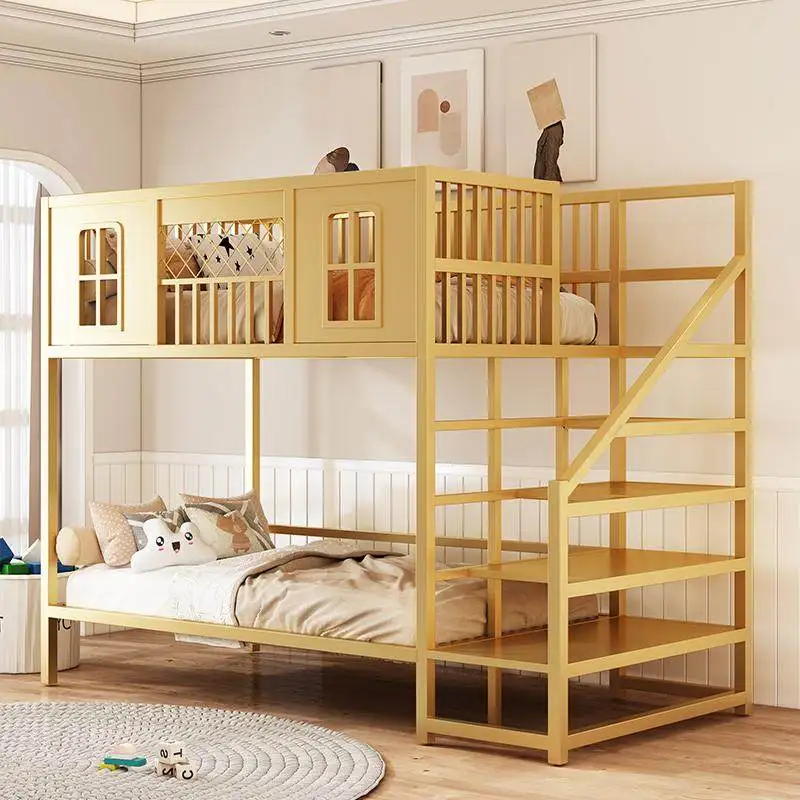Minghui wrought iron duplex raised bed, duplex second floor bed combination sheet, upper floor, small apartment, attic bed