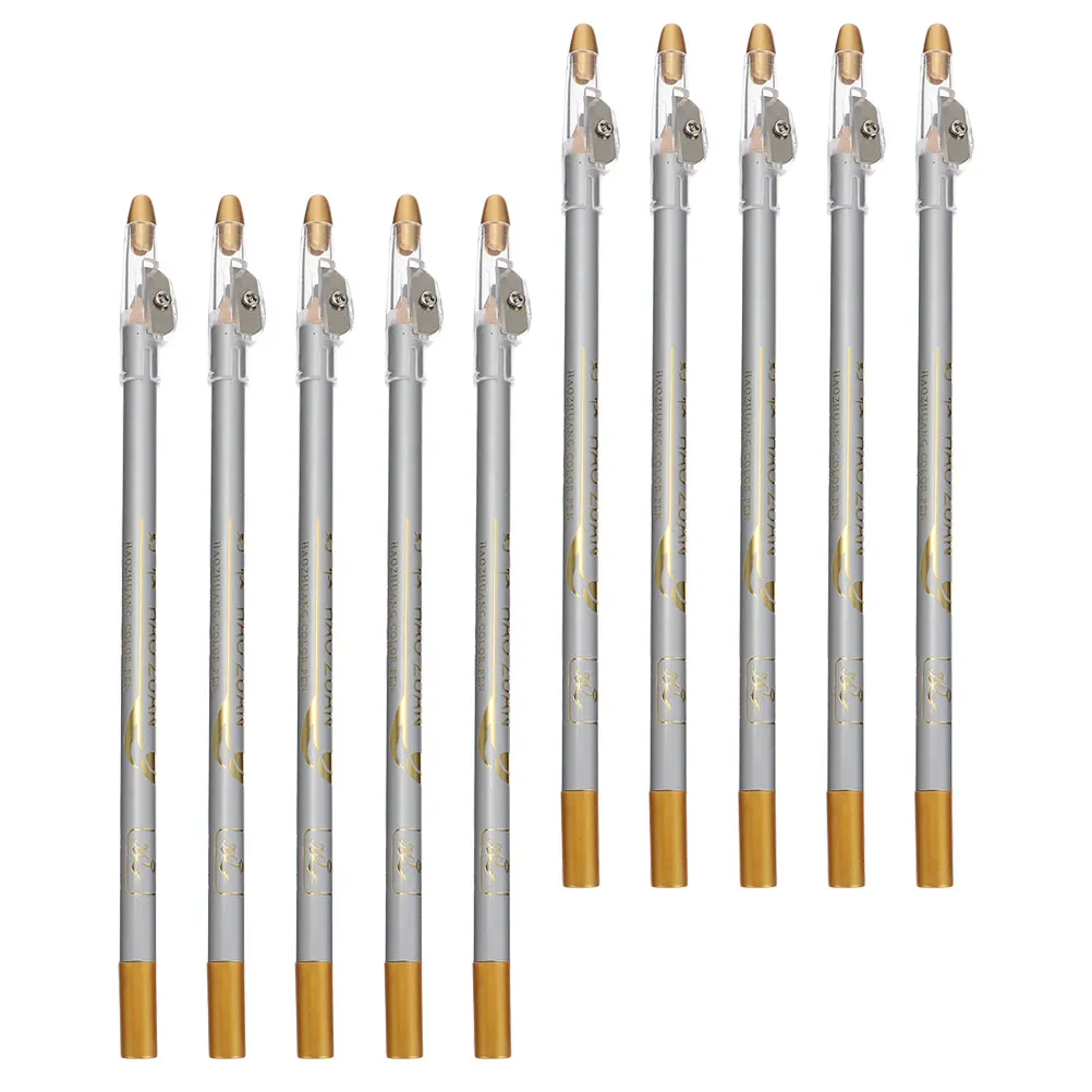 10 個 2 in 1 眉毛ペンシル シャープナー付き 防水 長時間持続するアイライナーペン 自然な外観のメイクアップツール 女性用