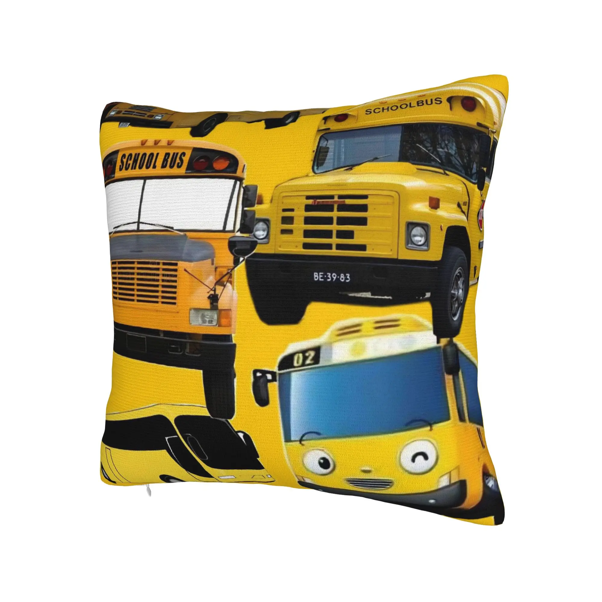 Decorative Pillow Covers Tayo The Little Bus  Merchandise Bed  Pillow Case Cover Square Multiple Sizes