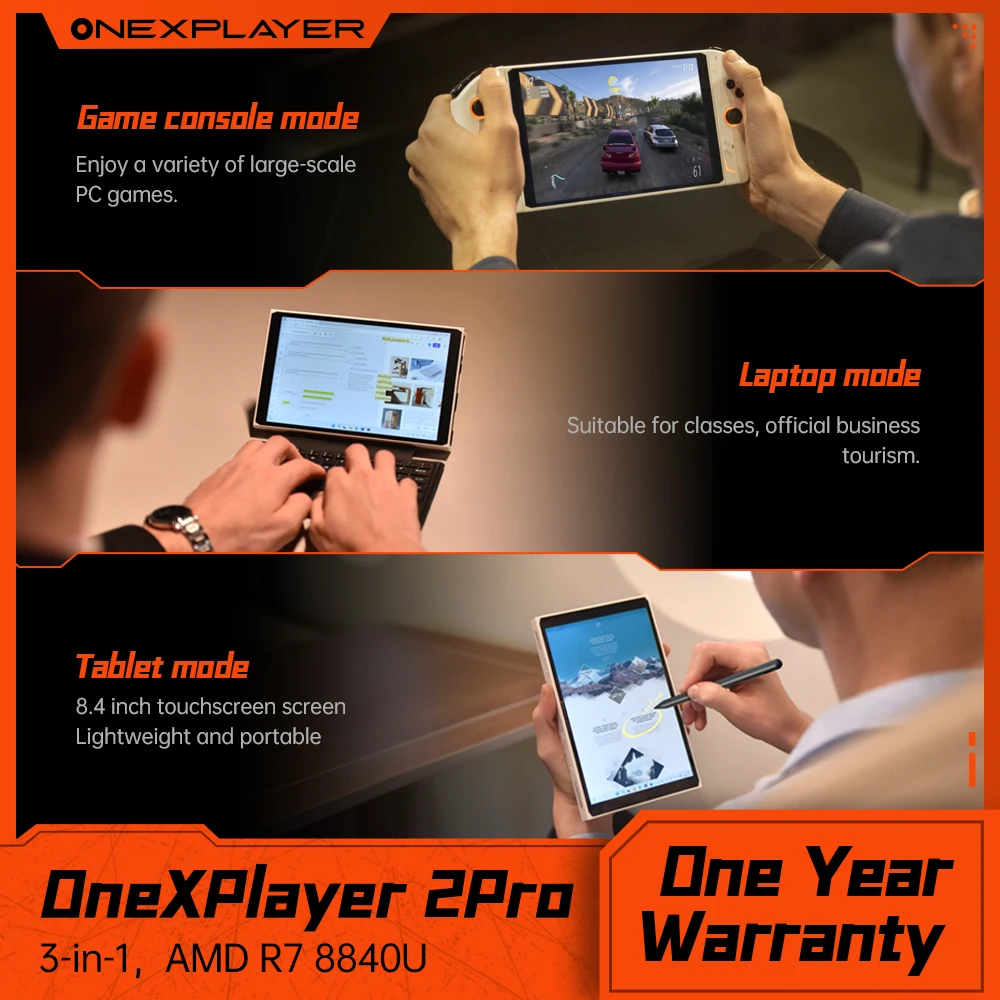 OneXPlayer 2 Pro Onexplayer AMD Ryzen 7 8800U Wins Gaming Console Portable Mini PC Laptop Notebook Tablet For Business Office