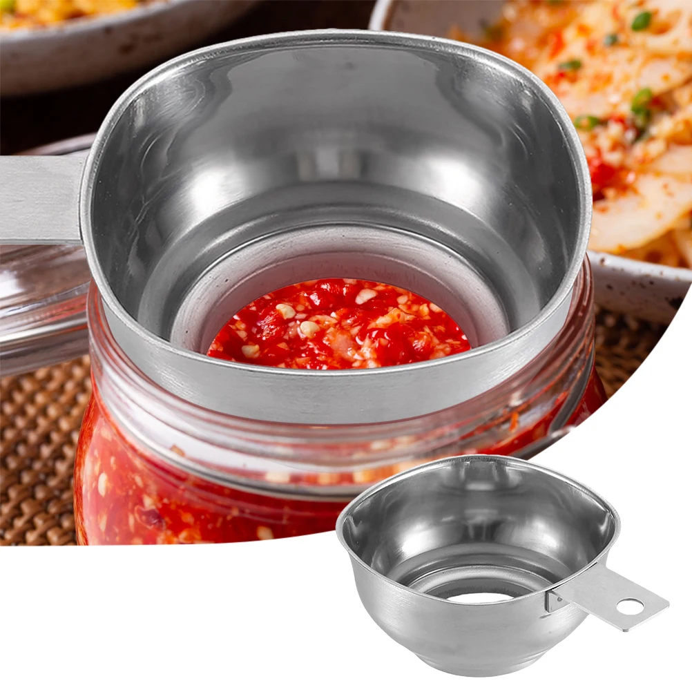 

Stainless Steel Large Opening Funnel Jam Funnel Filling Aid Jam Funnel With Handle Kitchen Gadgets Cooking Tools