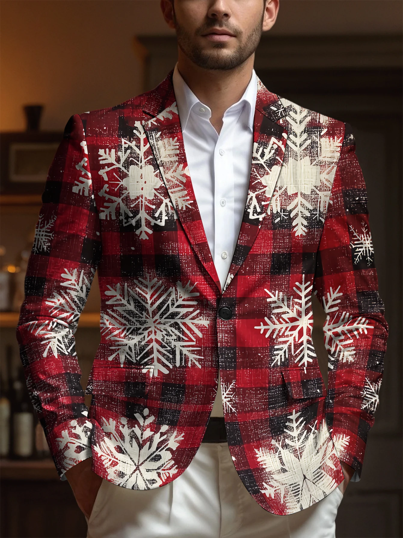 

2025 New Arrival Christmas Theme Men 3D Digital Printed Suit Perfect For Cos Party Stage Nightclub Shiny Cool Performance Suit